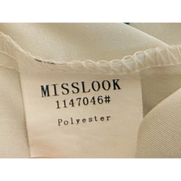 MISSLOOK Men's Short Sleeve Button Down Diamond Shaped White 2XL - Picture 5 of 6